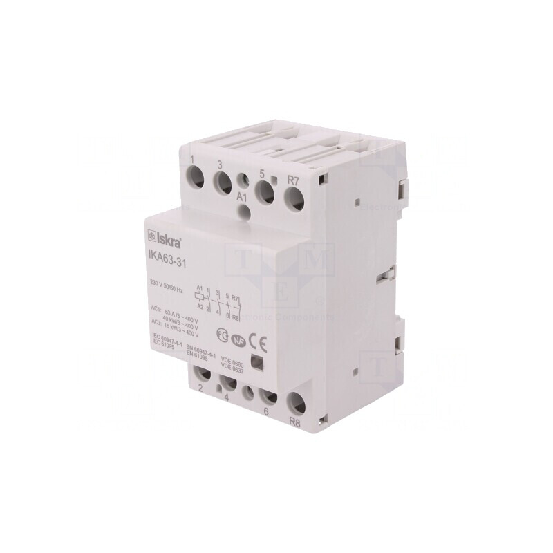 Contactor 4-poli 63A 230VAC NC NO x3 pentru instalații | Electronic-mag.ro | Componente Electronice Contactor 4-poli 63A 230VAC NC NO x3 pentru instalații | Electronic-mag.ro | Componente Electronice