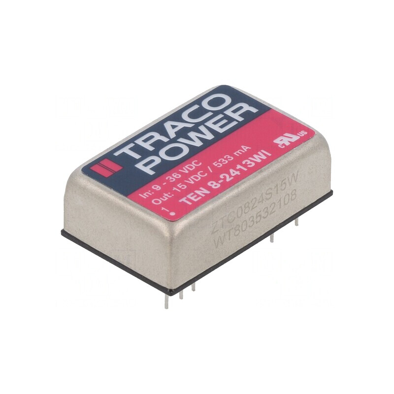 Convertor DC/DC 8W 9-36V la 15V 533mA DIP24 | Electronic-mag.ro | Componente Electronice