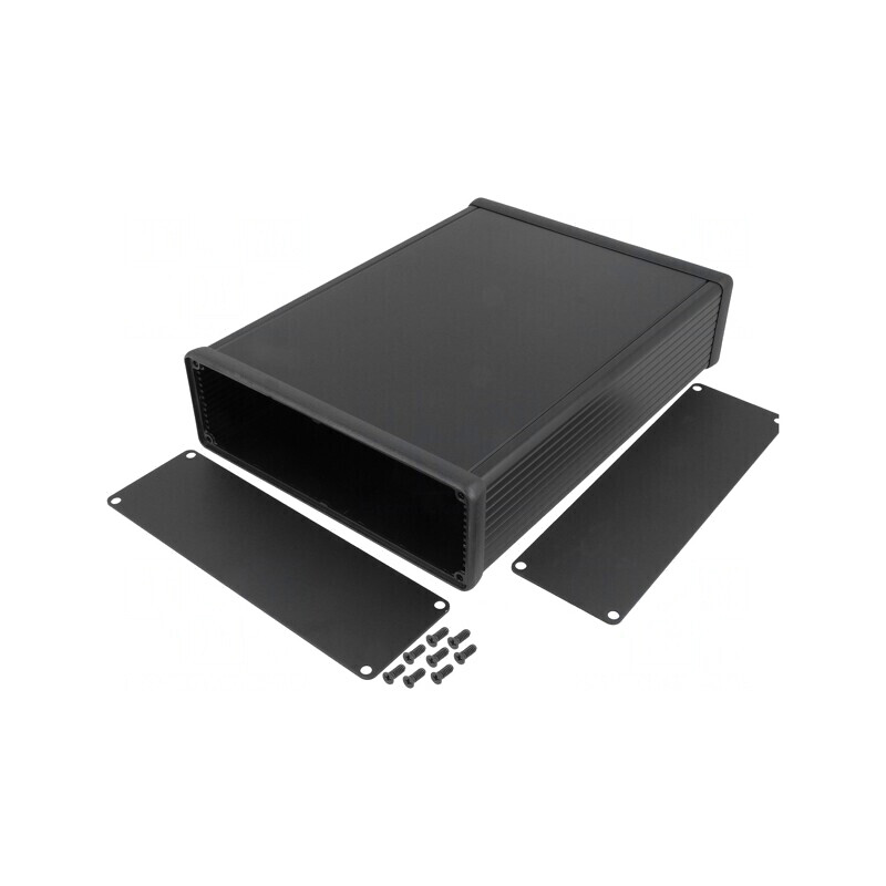 Carcasă aluminiu neagră 165x220x51 mm | Electronic-mag.ro | Componente Electronice