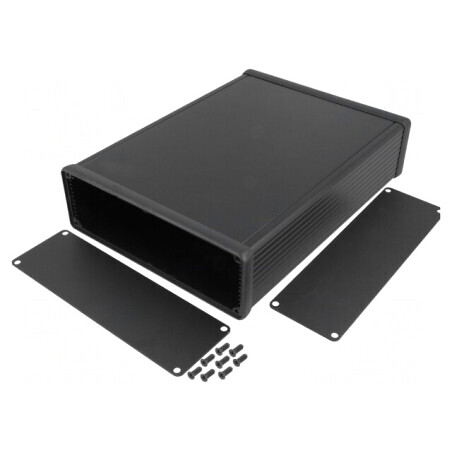 Carcasă aluminiu neagră 165x220x51 mm | Electronic-mag.ro | Componente Electronice