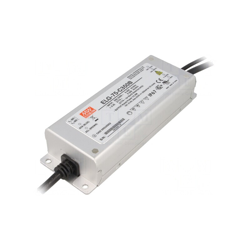 Alimentator LED 75W 350mA 180-295VAC | Electronic-mag.ro | Componente Electronice
