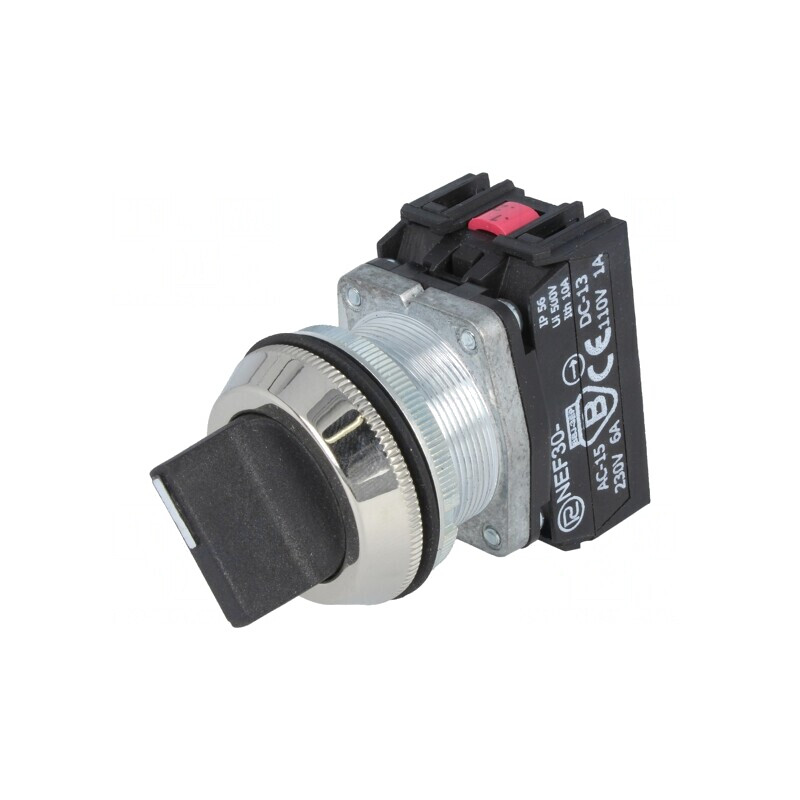 Comutator Rotativ 30mm Negru IP56 | Electronic-mag.ro | Componente Electronice