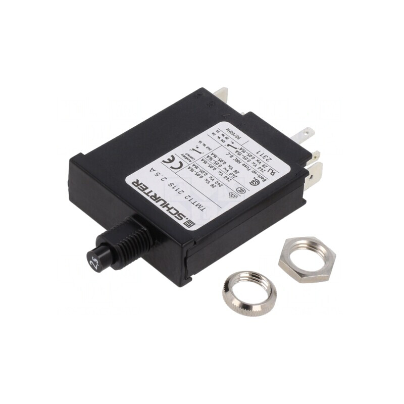 Întrerupător de supracurent 240VAC 28VDC 2,5A Poli 1 | Electronic-mag.ro | Componente Electronice