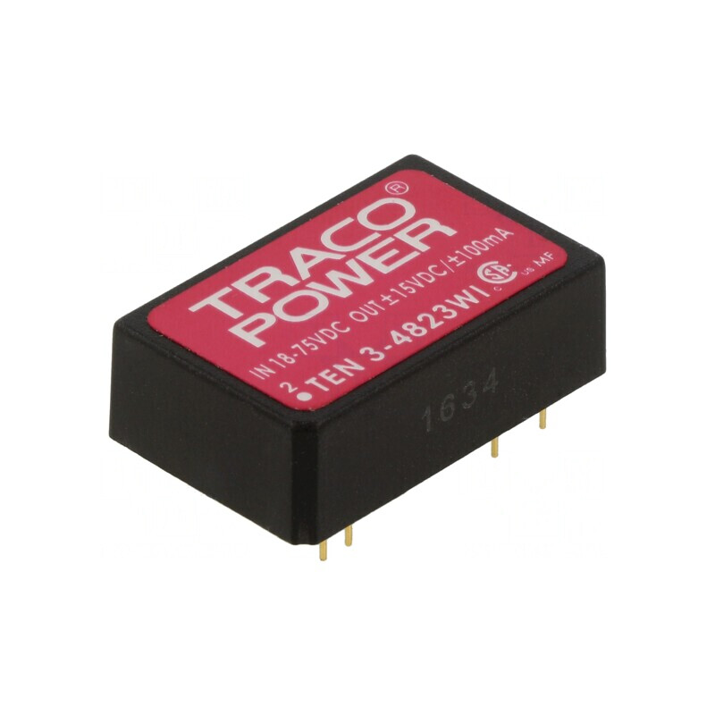 Convertor DC/DC 3W 18-75V la 15V/-15V TEN 3-4823WI | Electronic-mag.ro | Componente Electronice