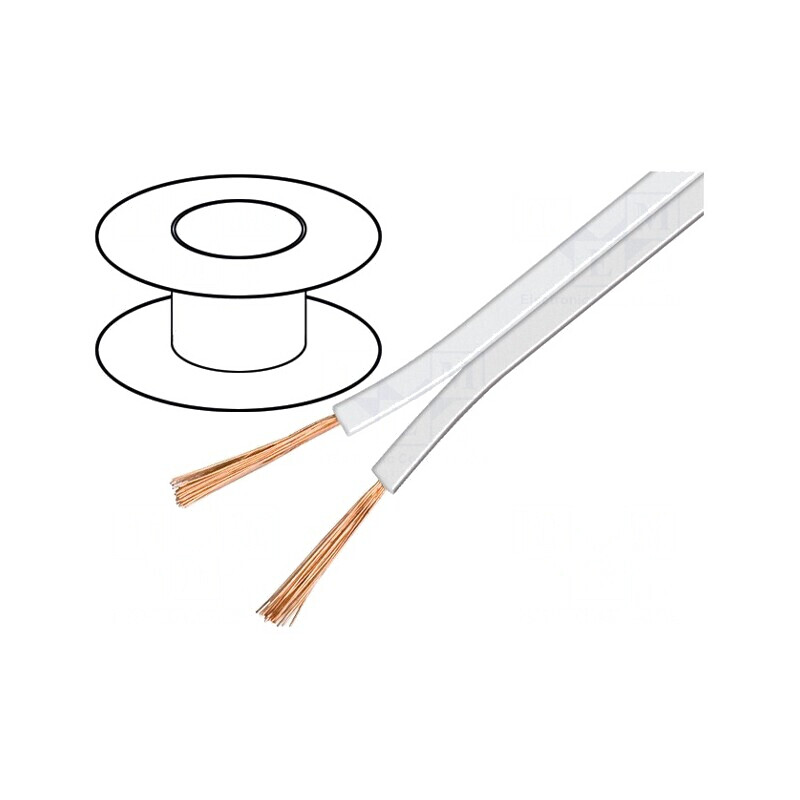 Cablu Difuzor 2x1,5mm2 Alb Neecranat | Electronic-mag.ro | Componente Electronice