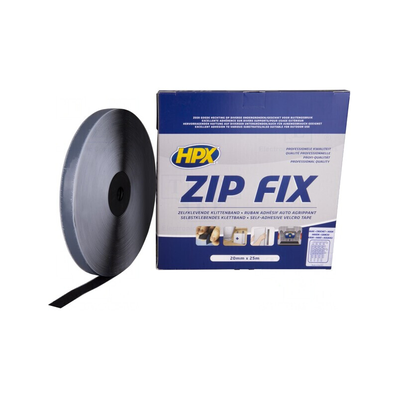 Bandă Arici Neagră 20mm x 25m | Electronic-mag.ro | Componente Electronice