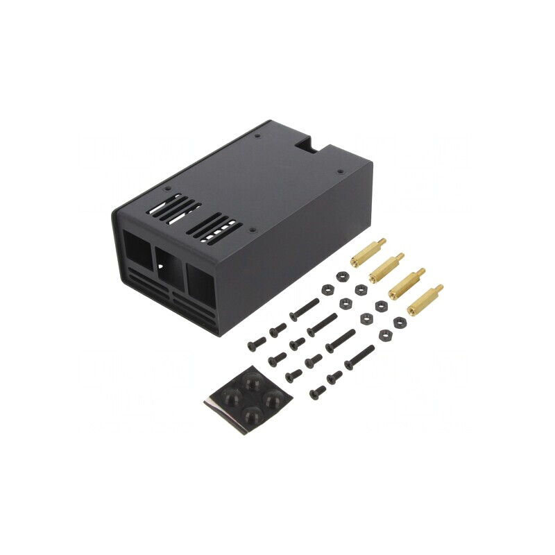 Carcasă oțel neagră pentru Raspberry Pi 4 B | Electronic-mag.ro | Componente Electronice Carcasă oțel neagră pentru Raspberry Pi 4 B | Electronic-mag.ro | Componente Electronice