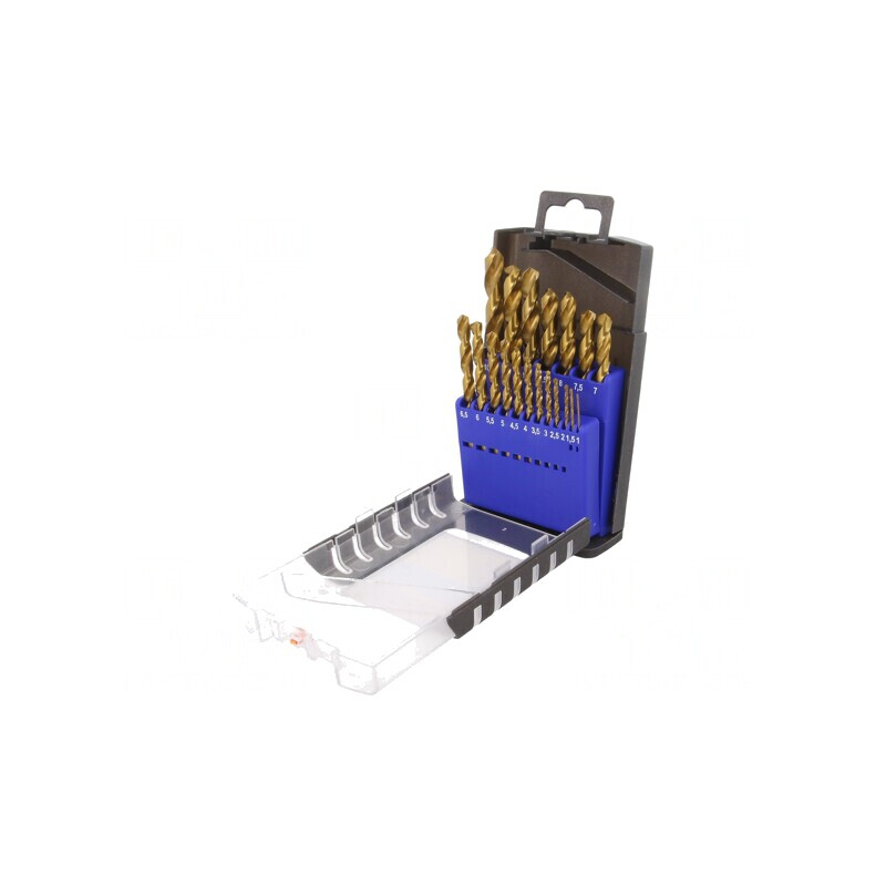 Set burghie metal HSS 19 bucăți cutie metalică | Electronic-mag.ro | Componente Electronice
