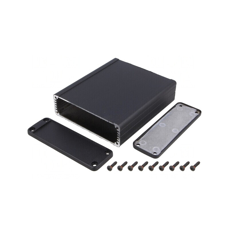 Carcasă aluminiu neagră IP54 104x120x32mm | Electronic-mag.ro | Componente Electronice