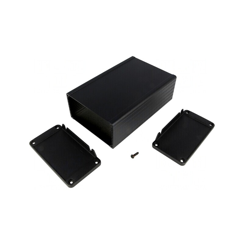 Carcasă cu Panou și Lame de Fixare, 104mm x 160mm, IP65, Negru | Electronic-mag.ro | Componente Electronice