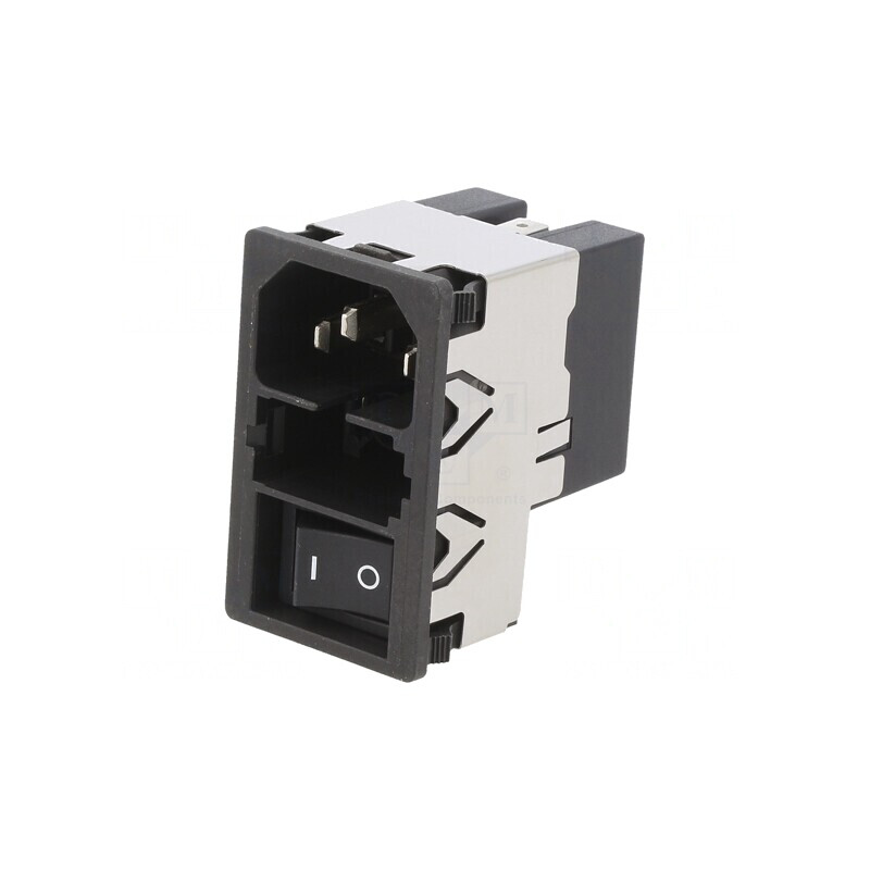 Conector de Alimentare AC Soclu Tată 6A 250VAC IEC 60320 KMF | Electronic-mag.ro | Componente Electronice