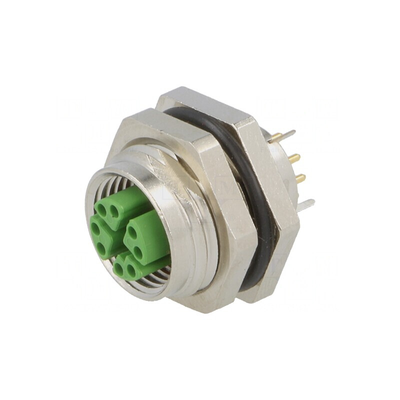 Soclu M12 8 pini mamă panou THT | Electronic-mag.ro | Componente Electronice