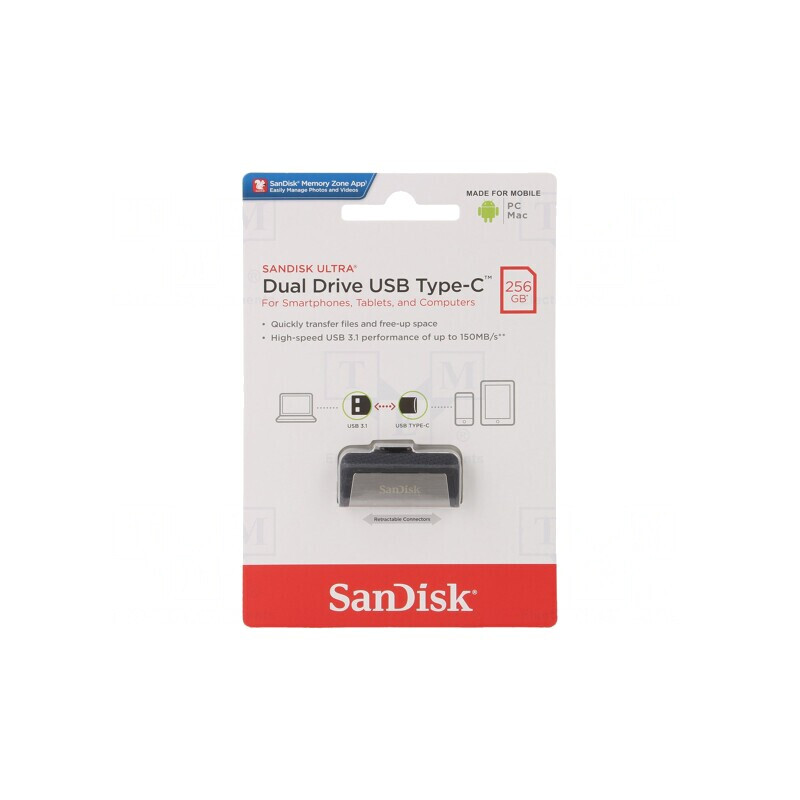 Pendrive USB 256GB OTG 3.1 USB-A/USB-C 150MB/s | Electronic-mag.ro | Componente Electronice