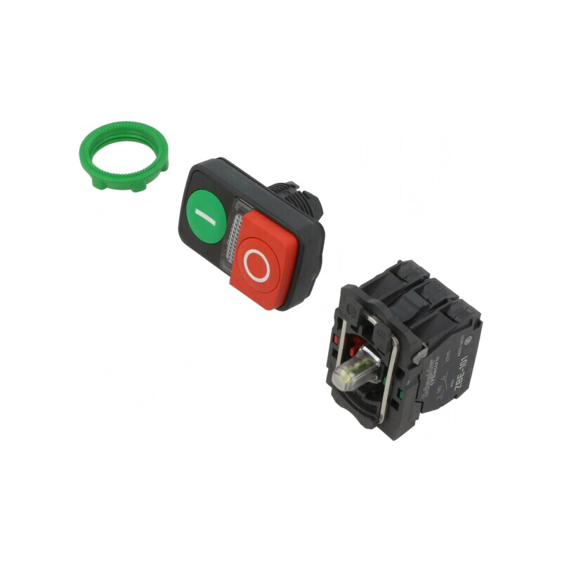 Comutator Dublu 22mm Roșu/Verde LED | Electronic-mag.ro | Componente Electronice