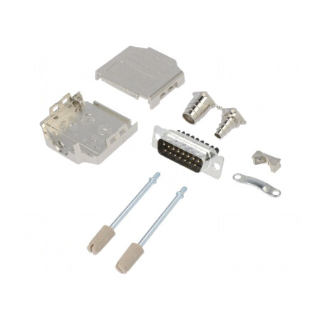 Conector D-Sub 15 Pin cu Terminal pe Cablu și Șurub | Electronic-mag.ro | Componente Electronice