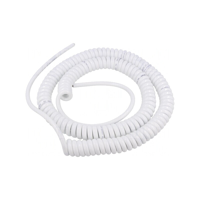 Cablu spiralat 3G1mm2 PUR alb 300V 1m 3,5m | Electronic-mag.ro | Componente Electronice