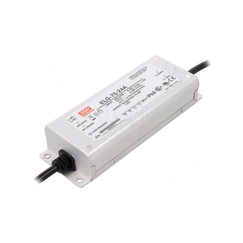 Alimentator LED 76W 24VDC 1,57-3,15A 180-295VAC | Electronic-mag.ro | Componente Electronice