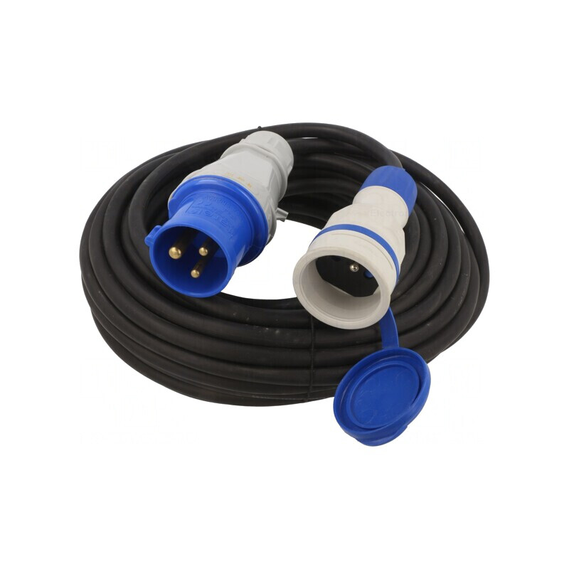 Prelungitor alimentare negru 10m 16A | Electronic-mag.ro | Componente Electronice