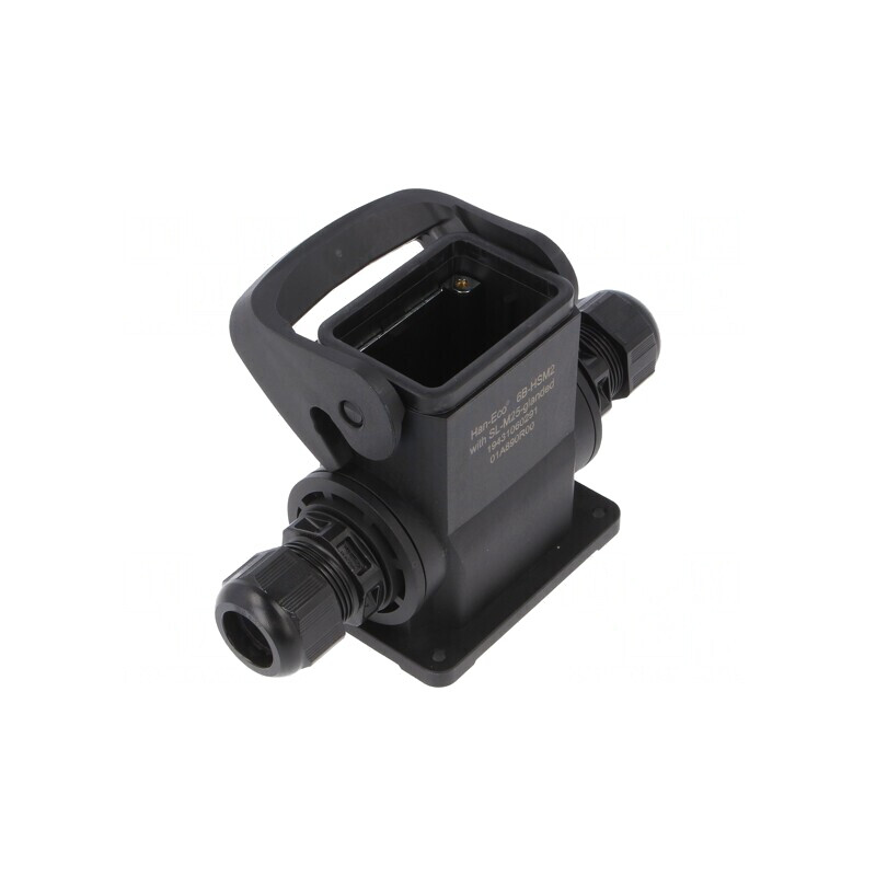 Carcasă pentru conectori HDC Han-Eco B 6B drept | Electronic-mag.ro | Componente Electronice