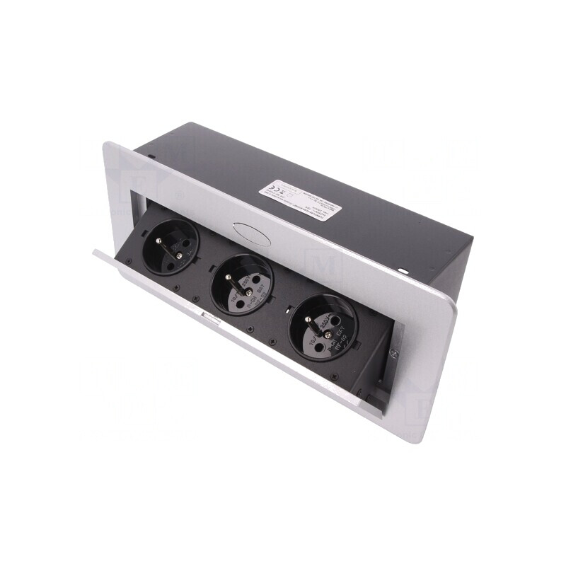 Prelungitor 3 Prize Argintiu 16A 2500W IP20 | Electronic-mag.ro | Componente Electronice