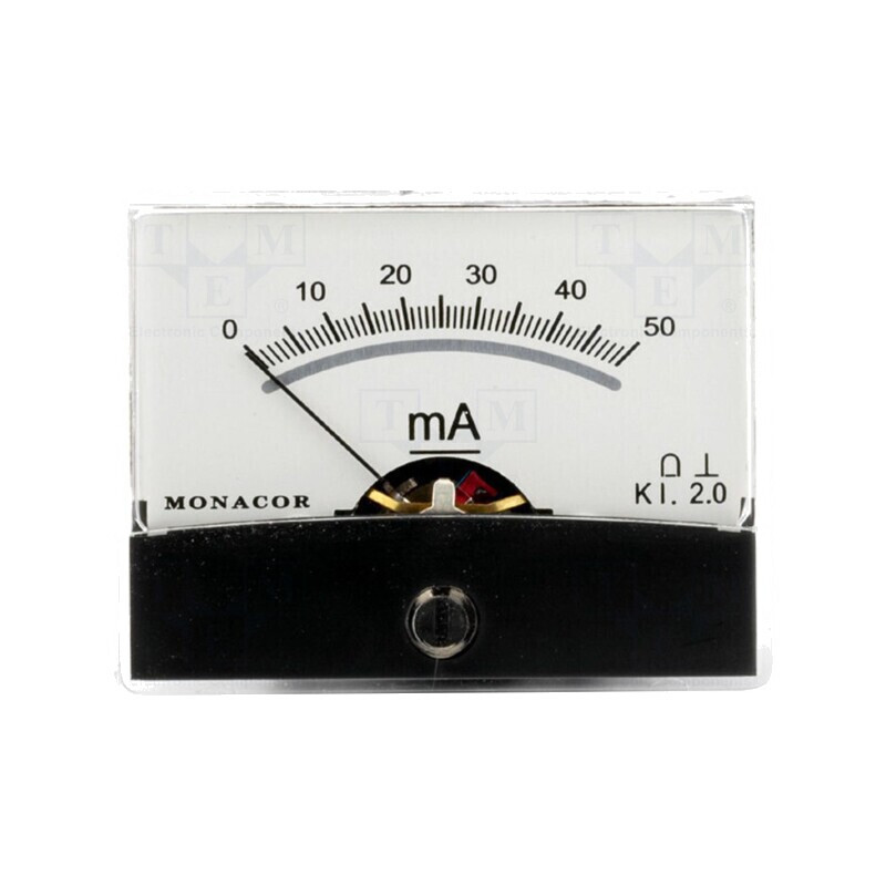 Ampermetru de Panou DC 0-50mA Clasa 2 Rezistență Internă 1.2Ω | Electronic-mag.ro | Componente Electronice