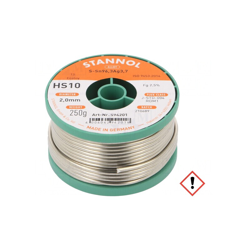 Sârmă de Lipit fără Plumb 2mm 0,25kg HS10 | Electronic-mag.ro | Componente Electronice