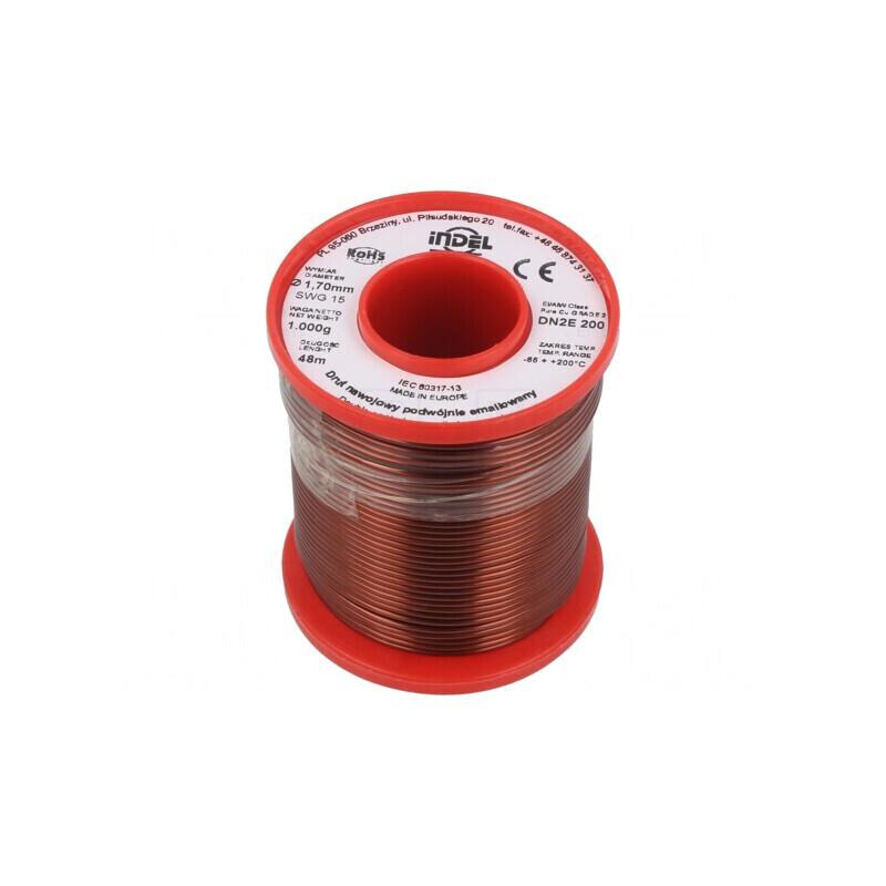 Sârmă Emailată Dublu 1.7mm 1kg Cu 65-200°C | Electronic-mag.ro | Componente Electronice