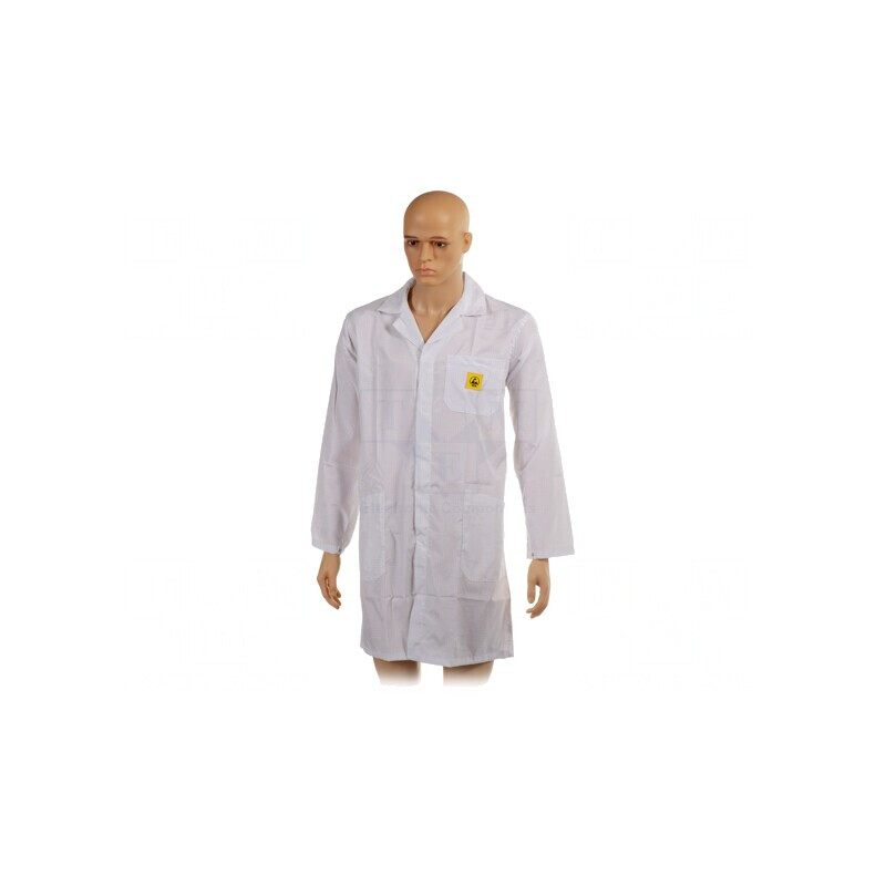Halat ESD XXL Unisex Alb Bumbac/Poliester/Fibră de Carbon | Electronic-mag.ro | Componente Electronice