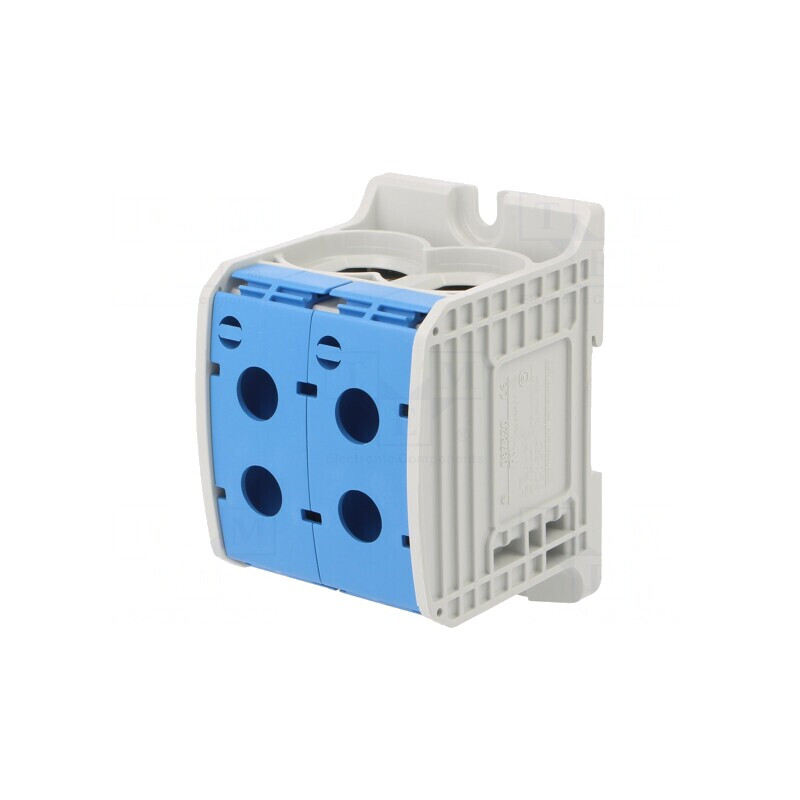Conector șine 185mm2 1 pistă 4 borne albastru | Electronic-mag.ro | Componente Electronice