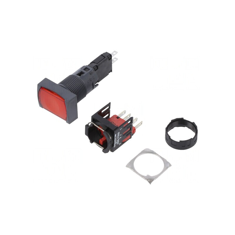 Comutator apăsare 16mm 1 NC roșu XB6DW4B2B | Electronic-mag.ro | Componente Electronice
