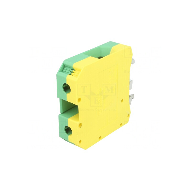 Conector de Îmbinare Șine 50mm2, 1 Pista, 2 Borne, Galben-Verde | Electronic-mag.ro | Componente Electronice