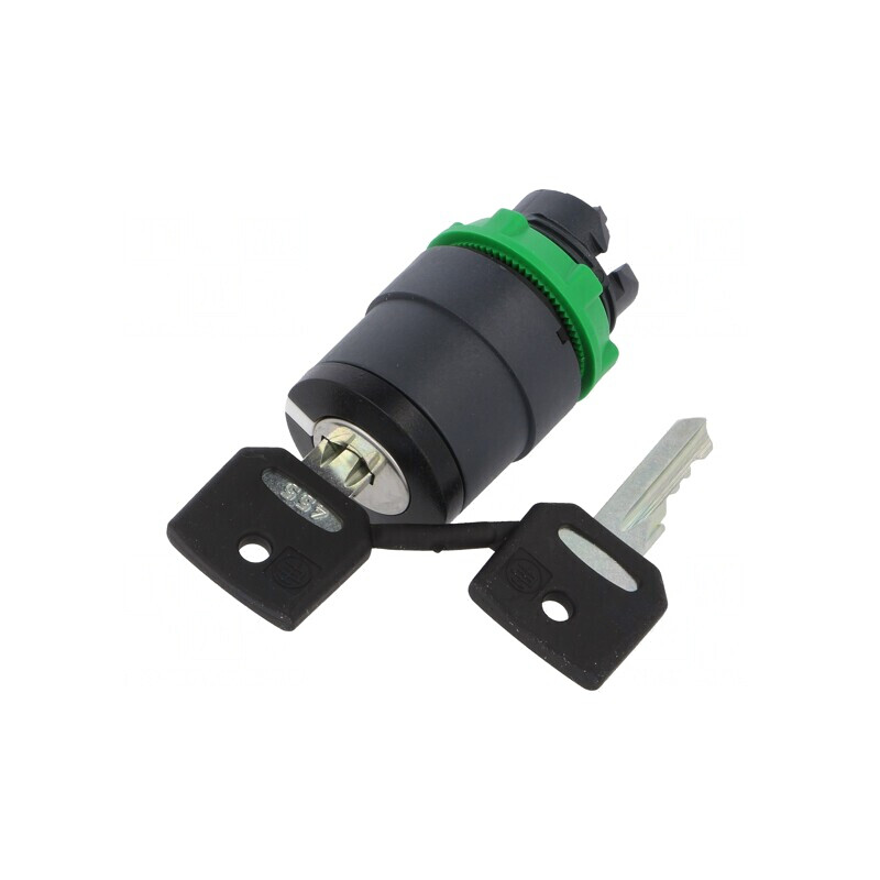 Comutator Rotativ cu Cheie 22mm Negru 2 Posiții | Electronic-mag.ro | Componente Electronice