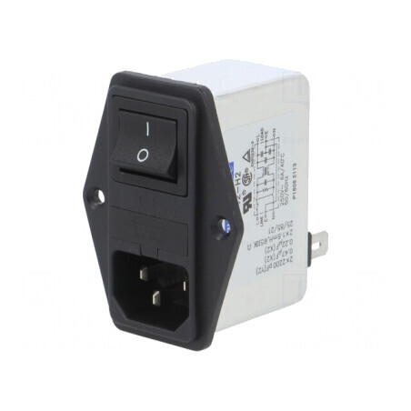 Conector Alimentare AC Soclu Tată 6A 250VAC IEC 60320 RIP0642H2 | Electronic-mag.ro | Componente Electronice