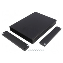 Carcasa Aluminiu Neagră cu Panou 165x220x30mm | Electronic-mag.ro | Componente Electronice