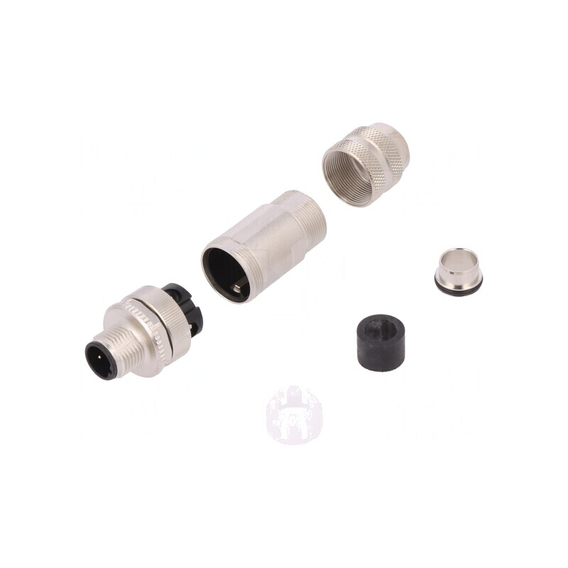 Mufă M12 2 PIN Dreaptă IP67 pentru Cablu 6-8mm | Electronic-mag.ro | Componente Electronice