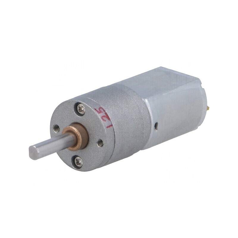 Motor DC cu Transmisie 12V 1.6A Ax Crestătură D 125:1 Metal 20x44 mm | Electronic-mag.ro | Componente Electronice