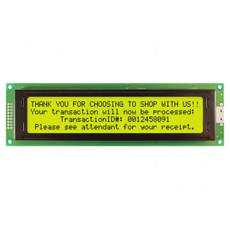 Afișaj LCD Alfanumeric 40x4 Galben-Verde LED | Electronic-mag.ro | Componente Electronice