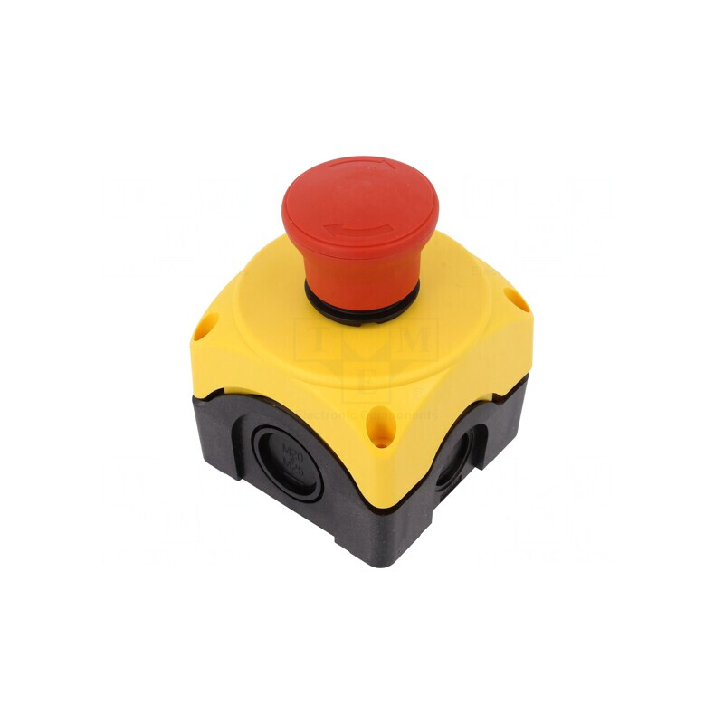 Casetă de Comandă Platinum cu 1 Buton Ciupercă IP66 | Electronic-mag.ro | Componente Electronice