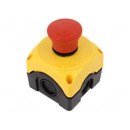Casetă de Comandă Platinum cu 1 Buton Ciupercă IP66 | Electronic-mag.ro | Componente Electronice
