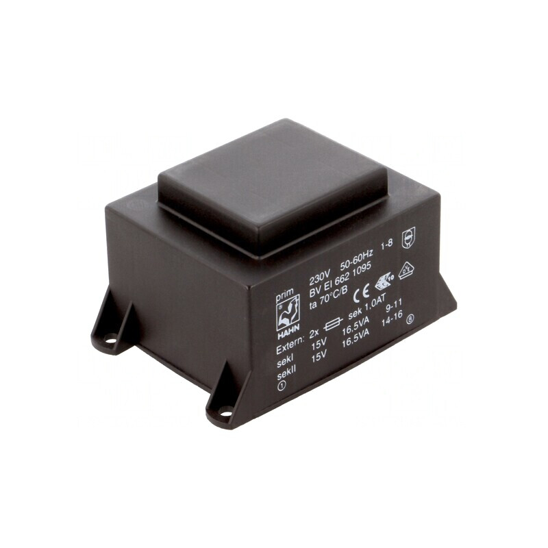 Transformator încapsulat 33VA 230V 15V 1,1A PCB | Electronic-mag.ro | Componente Electronice