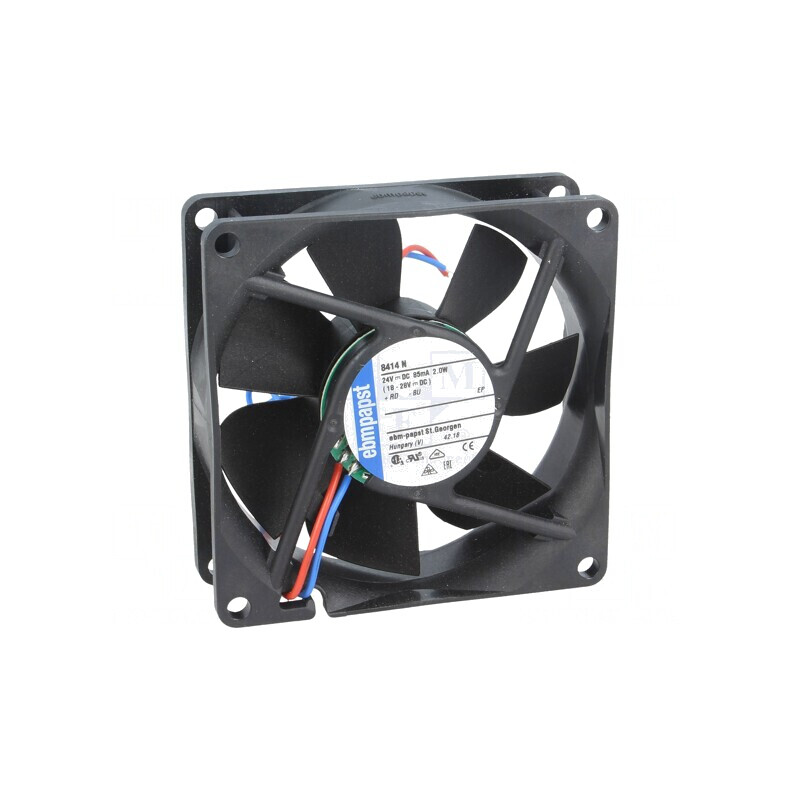Ventilator axial 24V DC 80x80x25mm 69m3/h 32dBA cu bilă | Electronic-mag.ro | Componente Electronice