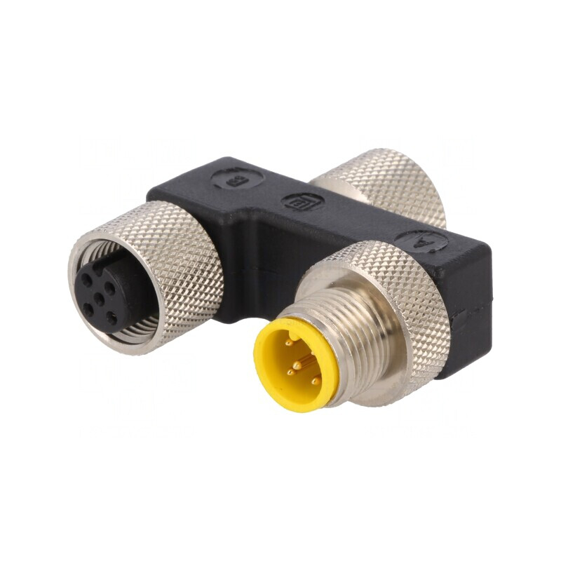 Adaptor în T M12 Tată-Mamă x2 pentru DeviceNet/CANopen | Electronic-mag.ro | Componente Electronice Adaptor în T M12 Tată-Mamă x2 pentru DeviceNet/CANopen | Electronic-mag.ro | Componente Electronice