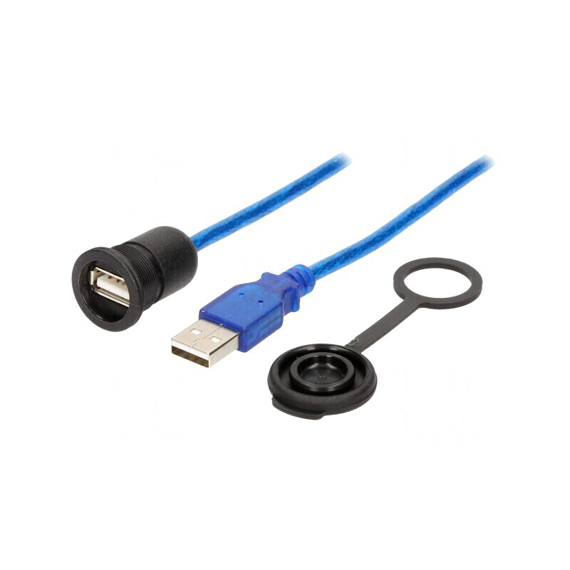 Cablu-adaptor USB A soclu USB A mufă 3m IP65 USB 2.0 | Electronic-mag.ro | Componente Electronice