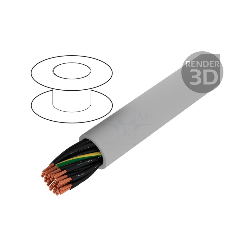 Cablu Neecranat 34G0,75mm2 Gri 300V/500V | Electronic-mag.ro | Componente Electronice