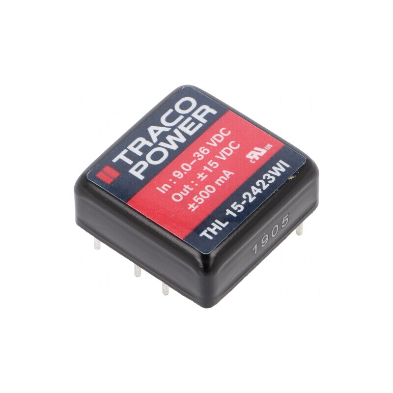 Convertor DC/DC 15W 9-36V la 15V/-15V THL 15-2423WI | Electronic-mag.ro | Componente Electronice