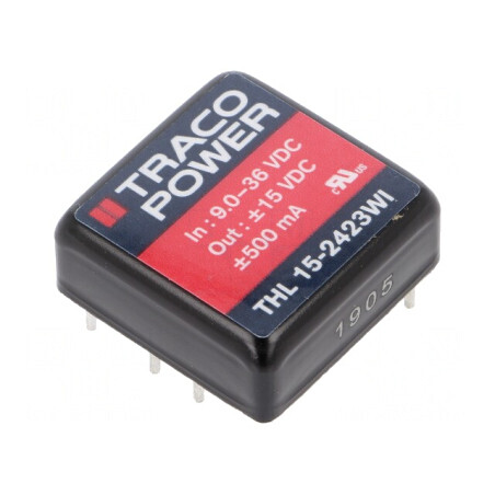 Convertor DC/DC 15W 9-36V la 15V/-15V THL 15-2423WI | Electronic-mag.ro | Componente Electronice