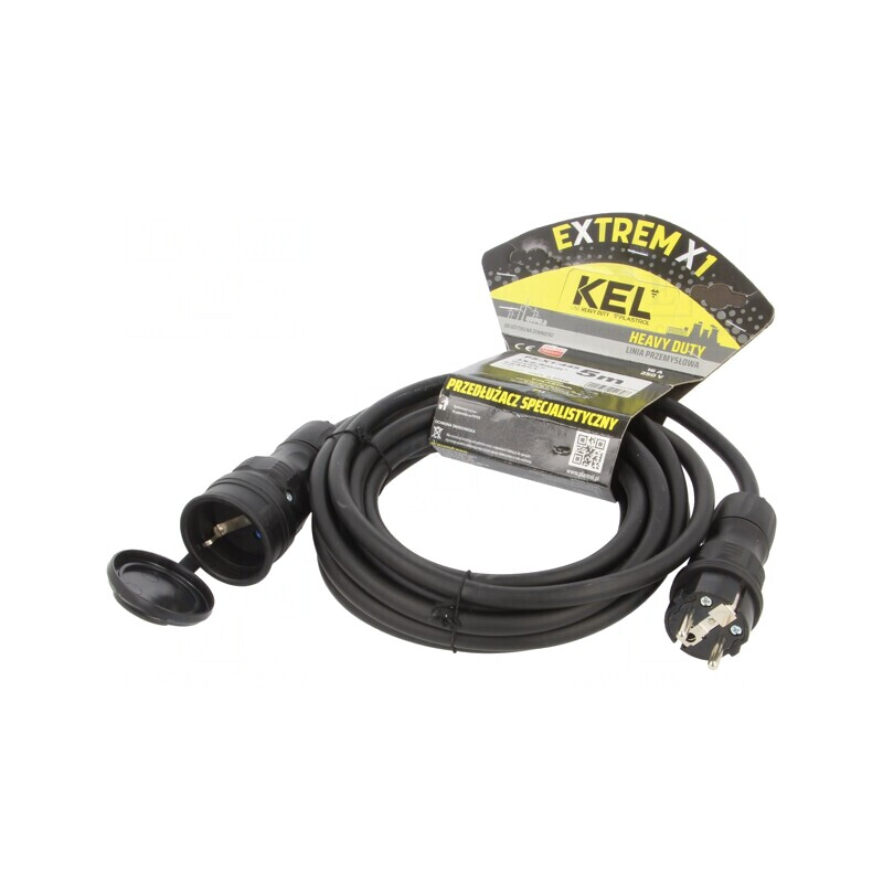 Prelungitor alimentare negru 5m 16A | Electronic-mag.ro | Componente Electronice