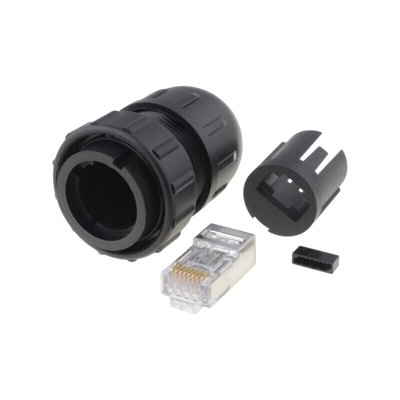 Mufă RJ45 Cat6 Ecranat IP67/IP68 | Electronic-mag.ro | Componente Electronice