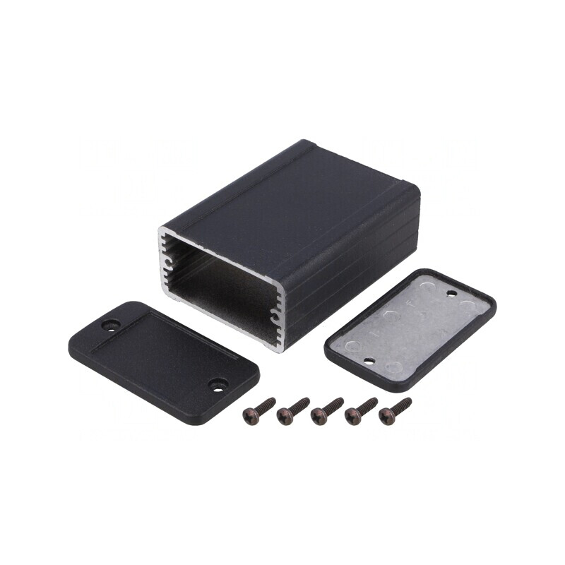 Carcasă Aluminiu Neagră IP54 59x80x31mm | Electronic-mag.ro | Componente Electronice