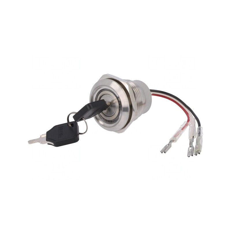Întrerupător cu Cheie 3PST Ø30mm 24V | Electronic-mag.ro | Componente Electronice